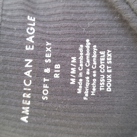 NWT 💗 AMERICAN EAGLE Soft & Sexy Ribbed Tank Top Black M - Picture 5 of 5